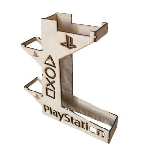 Drveni držač za PlayStation kontrolere i slušalice – gaming dekoracija i poklon