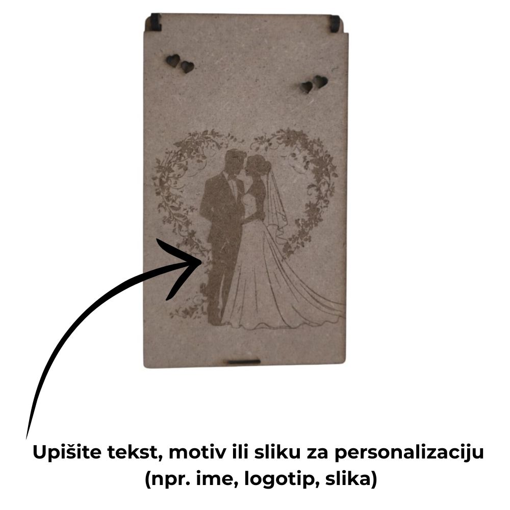 Personalizirana kutija za zahvalnicu za vjenčanje