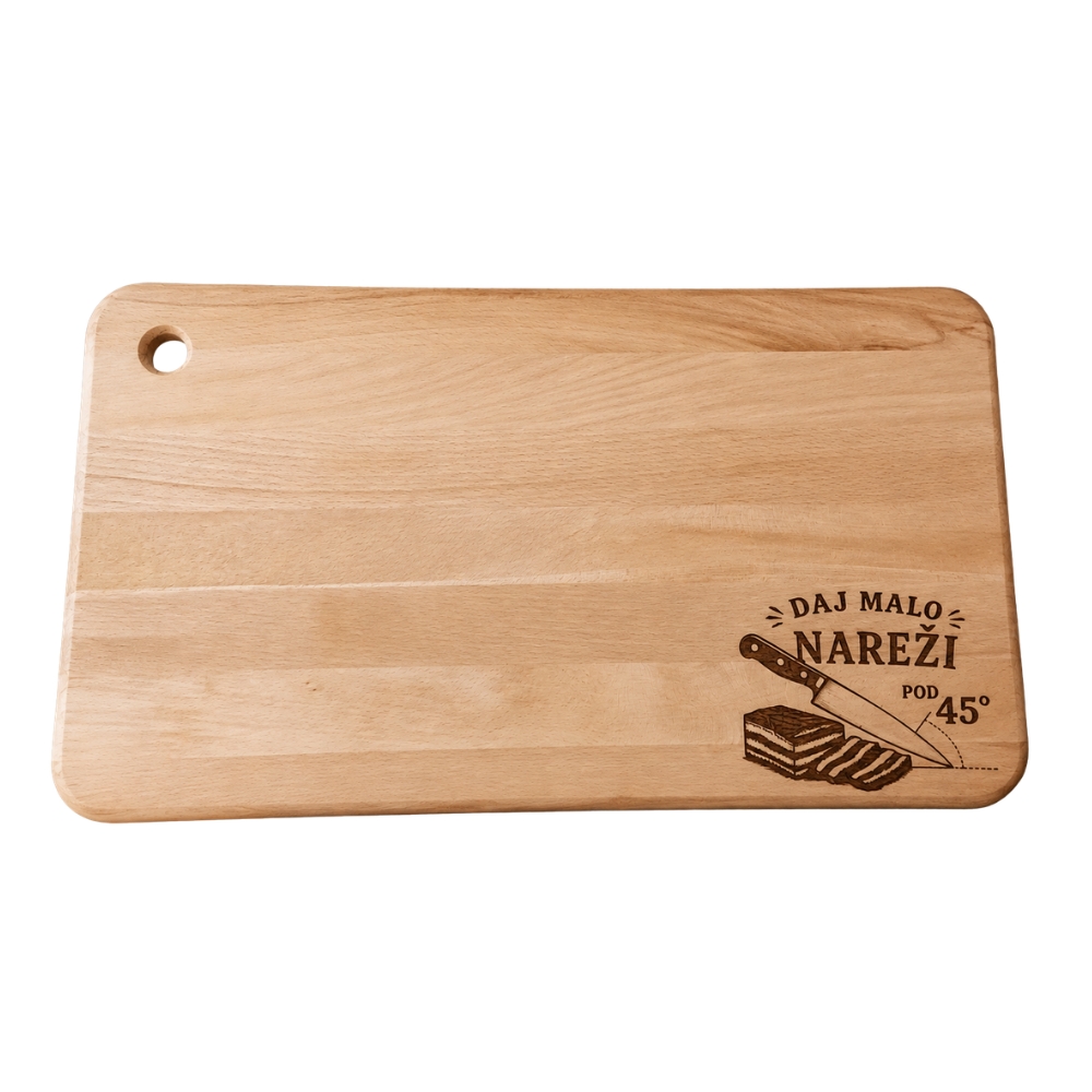 Velika personalizirana daska za rezanje i posluživanje – POD 45 (44,5 × 26,5 cm)