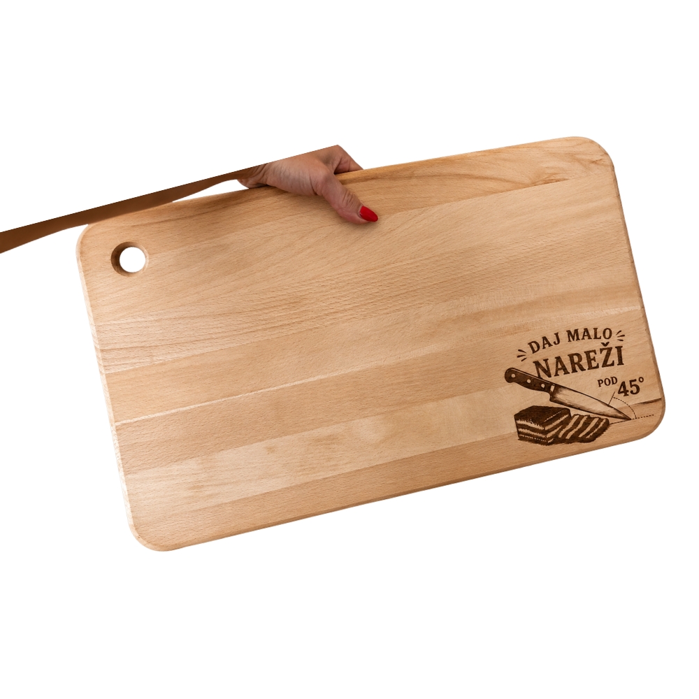 Velika personalizirana daska za rezanje i posluživanje – POD 45 (44,5 × 26,5 cm)