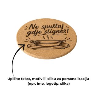Personalizirani podmetač za lonce od pluta – ø 21 cm